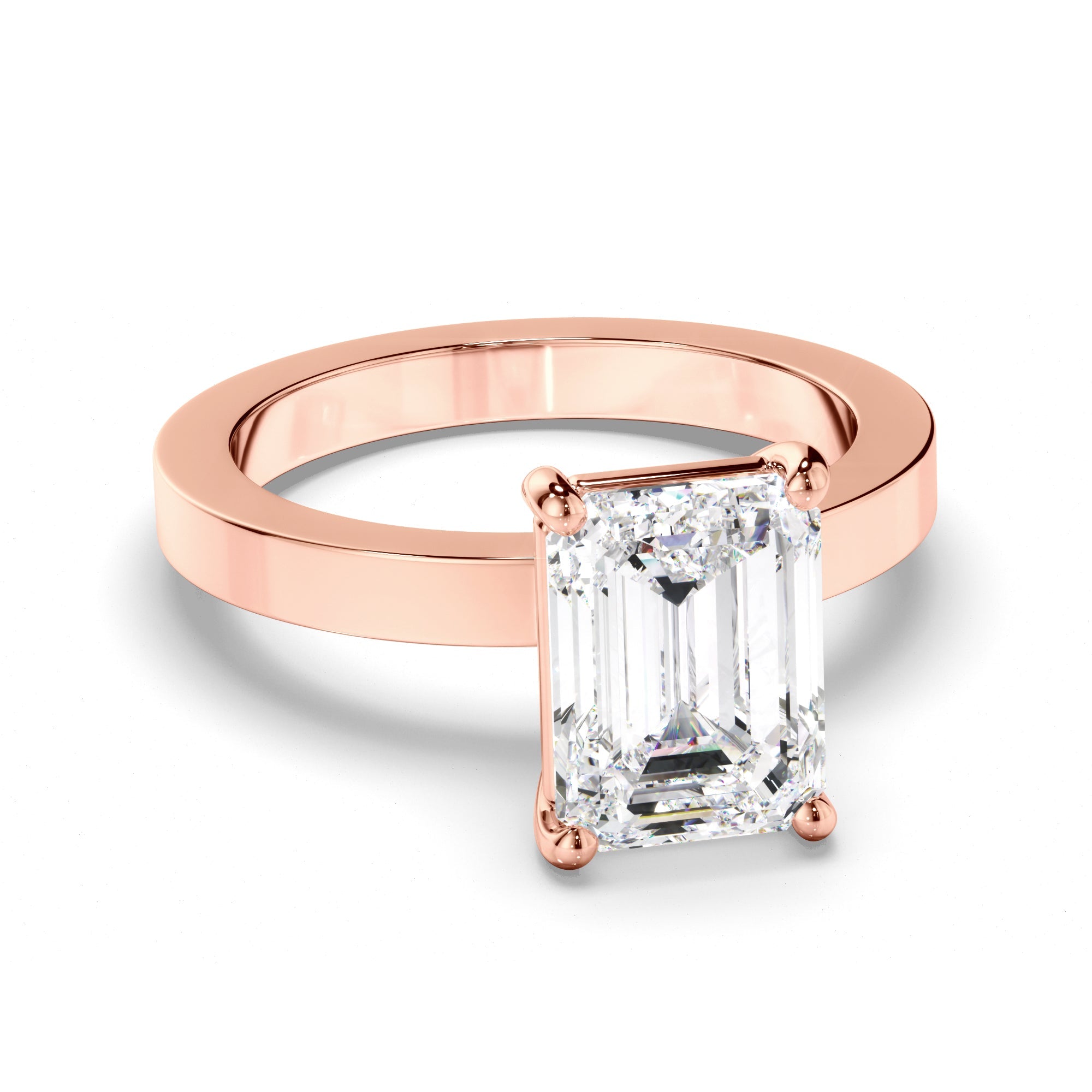 Emerald Cut Diamond Solitaire Engagement Ring