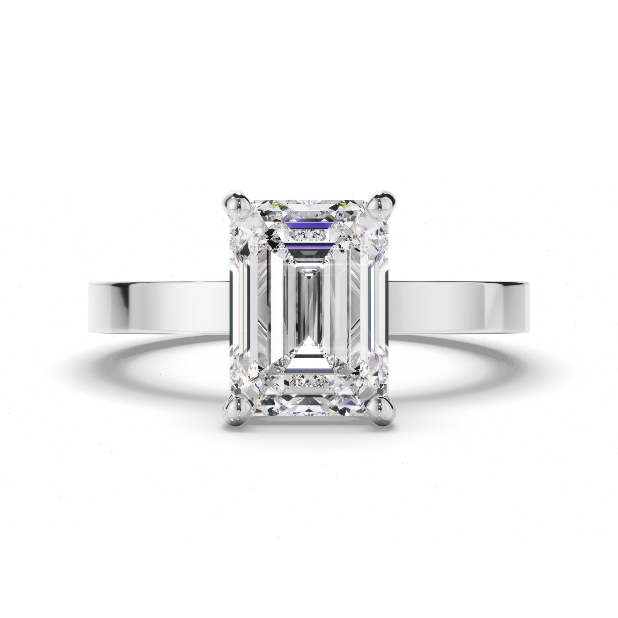 Emerald Cut Diamond Solitaire Engagement Ring