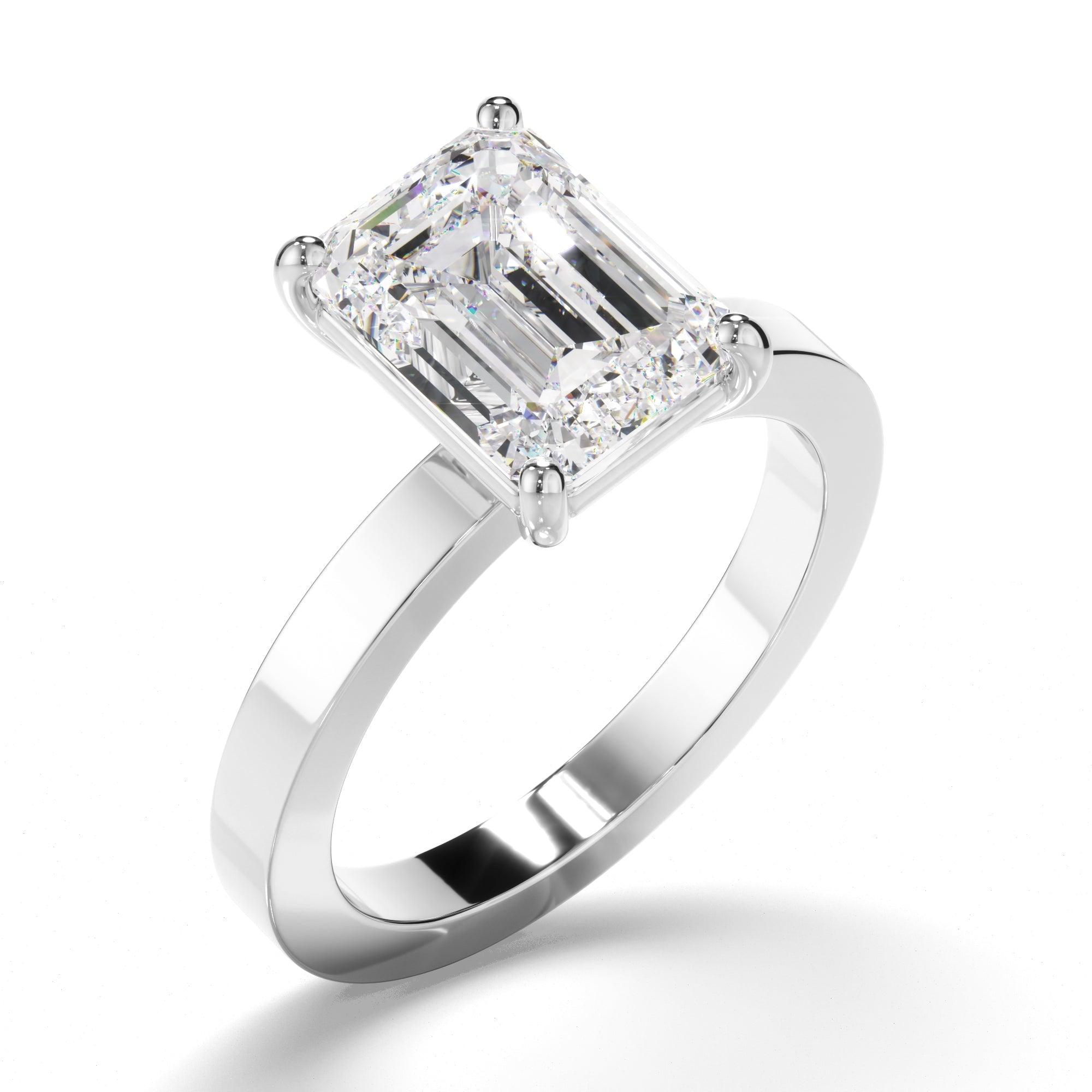 Emerald Cut Diamond Solitaire Engagement Ring