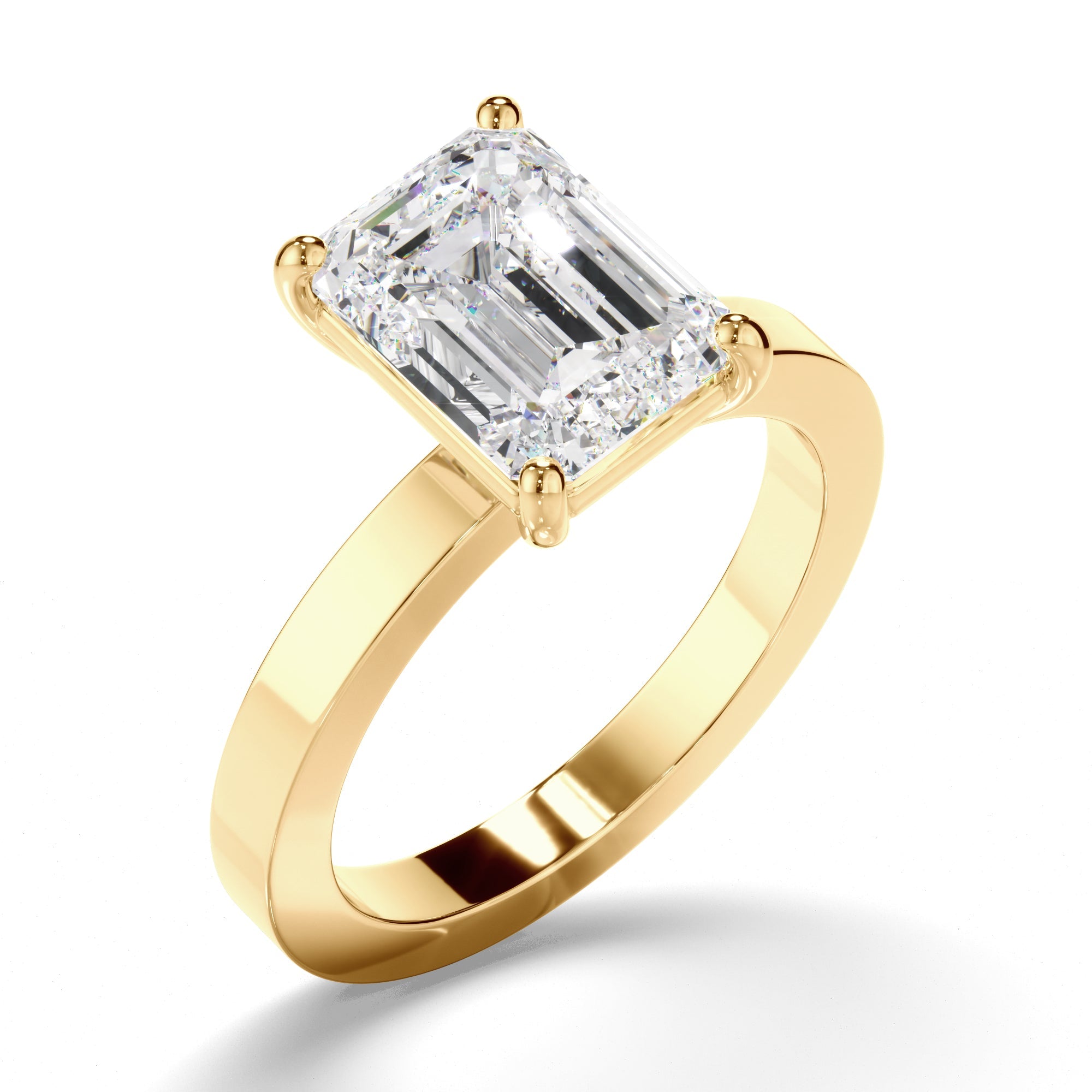 Emerald Cut Diamond Solitaire Engagement Ring