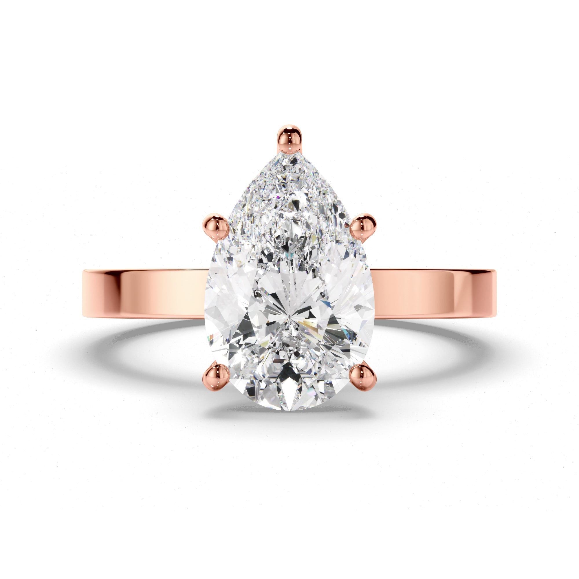 Pear Cut Diamond Solitaire Engagement Ring