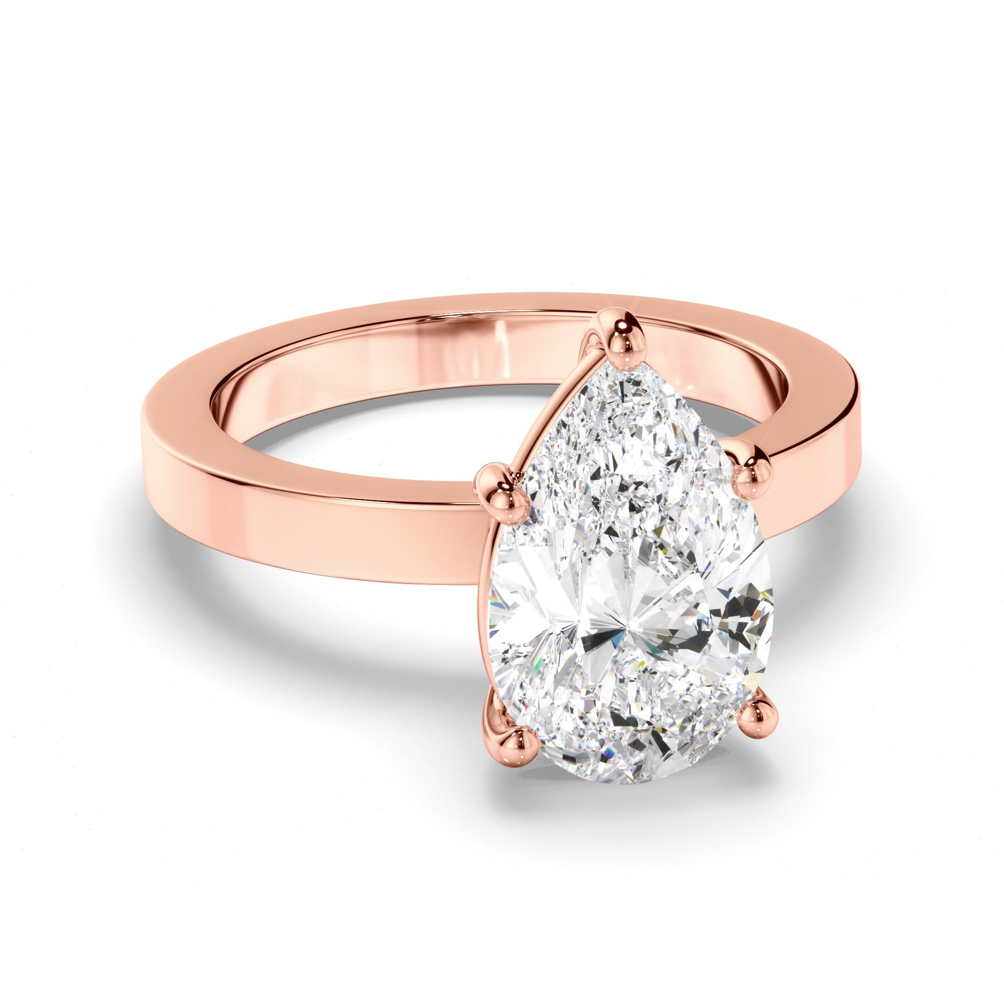 Pear Cut Diamond Solitaire Engagement Ring