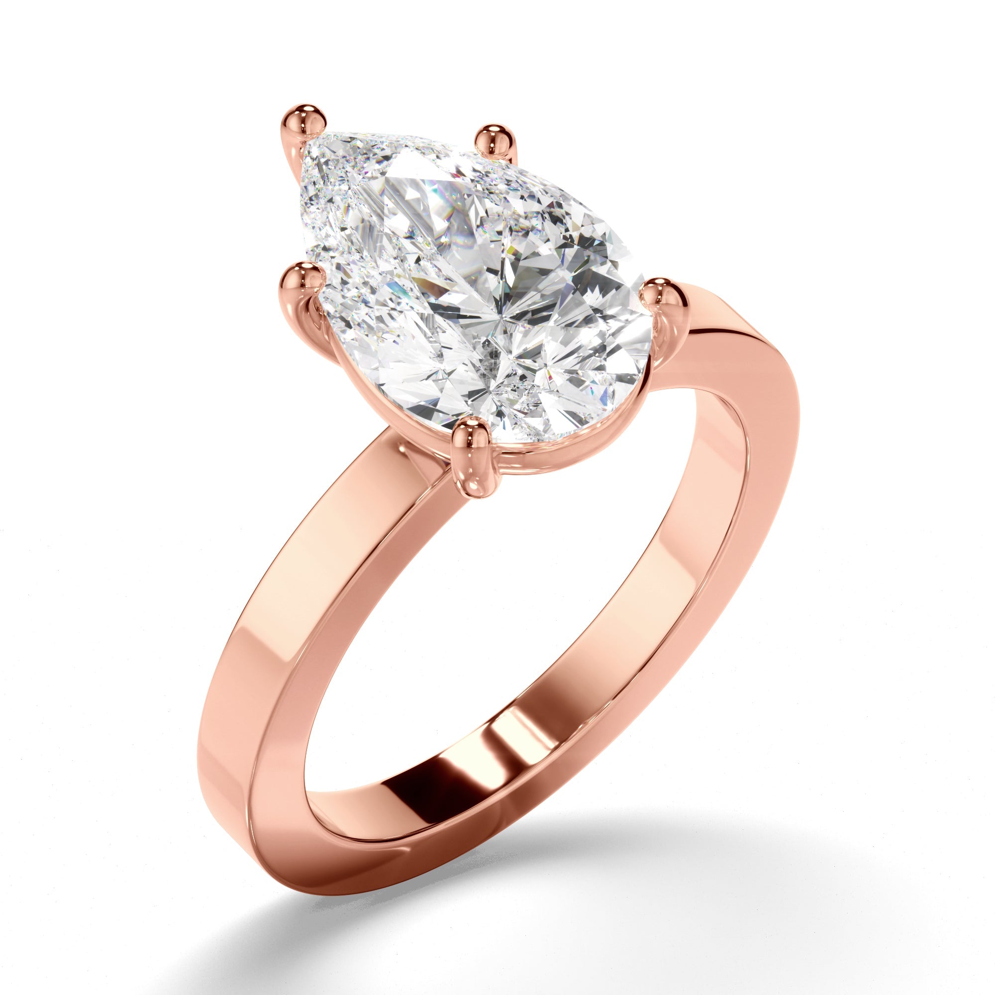 Pear Cut Diamond Solitaire Engagement Ring