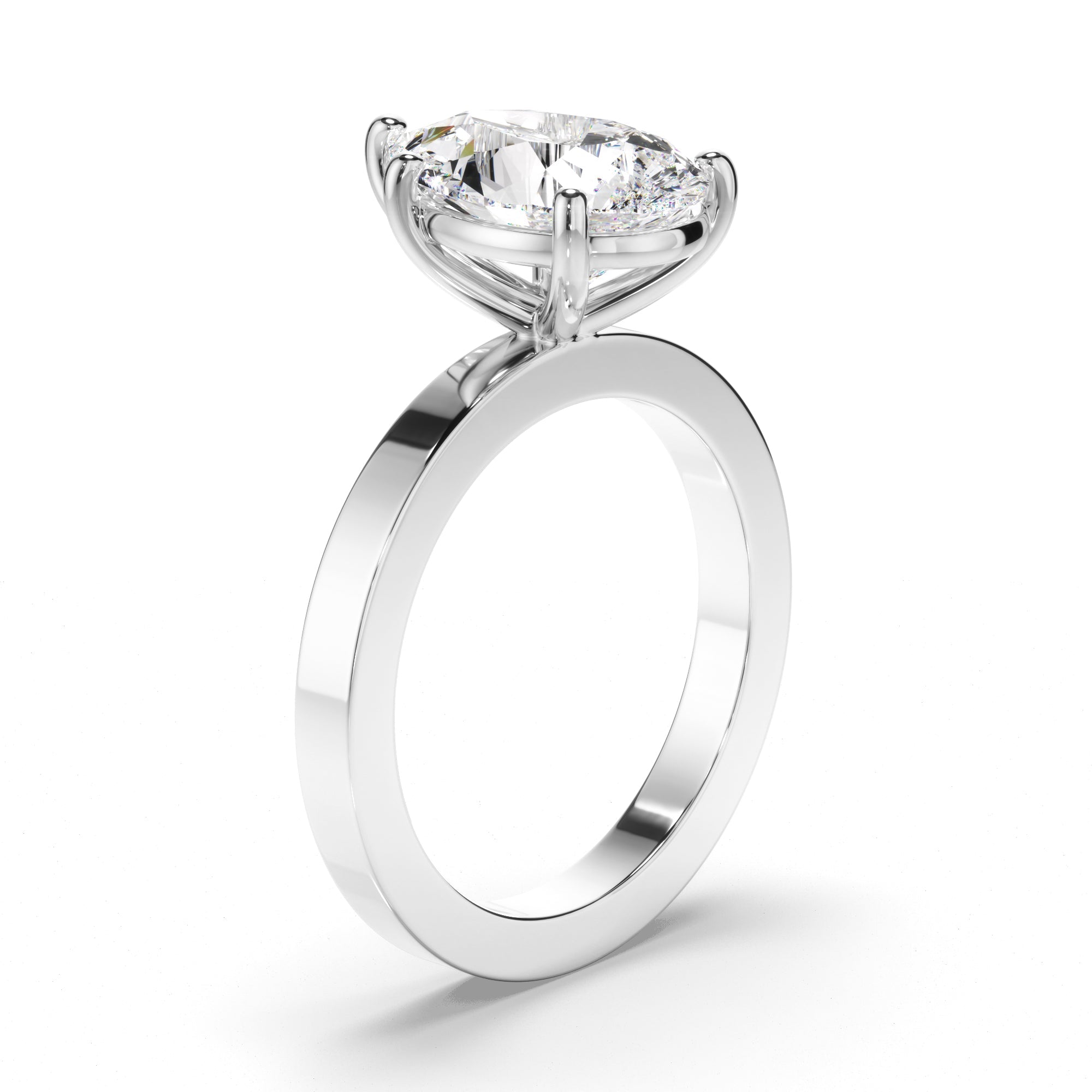 Pear Cut Diamond Solitaire Engagement Ring