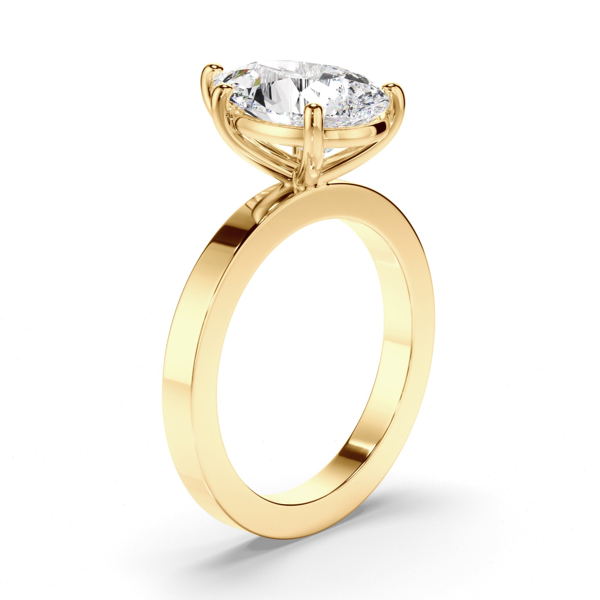 Pear Cut Diamond Solitaire Engagement Ring