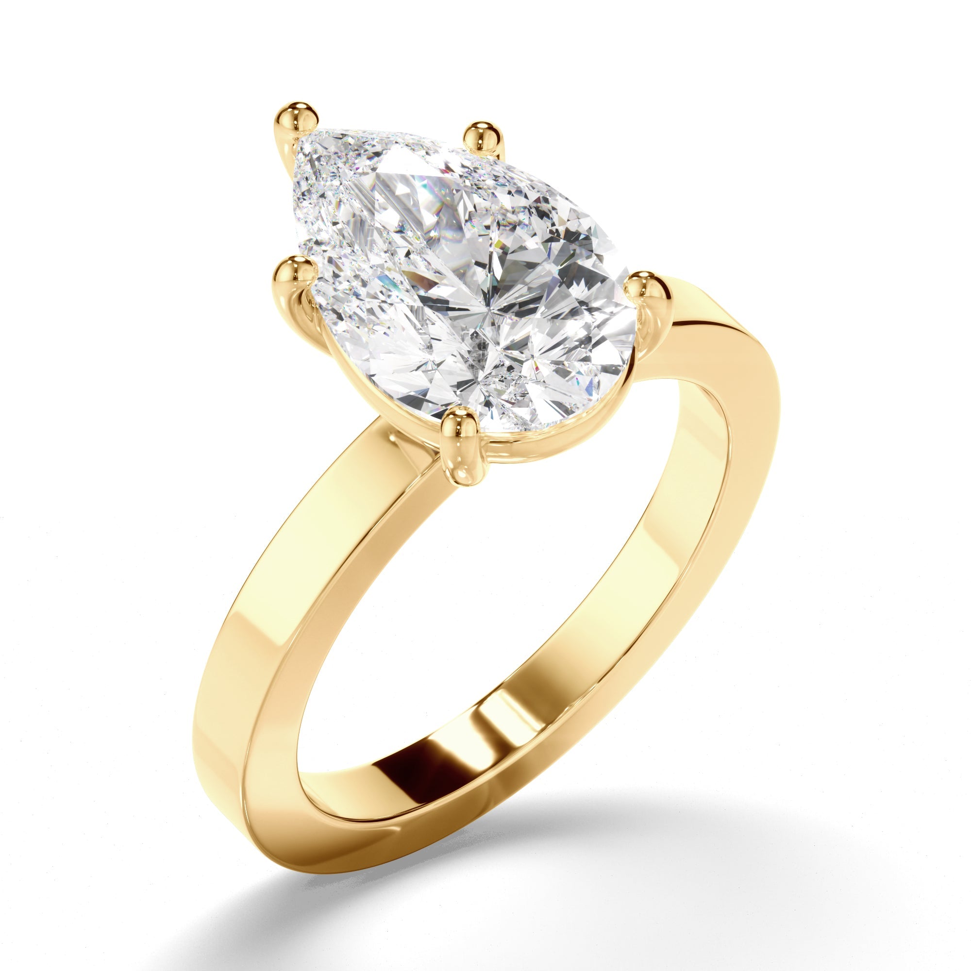 Pear Cut Diamond Solitaire Engagement Ring