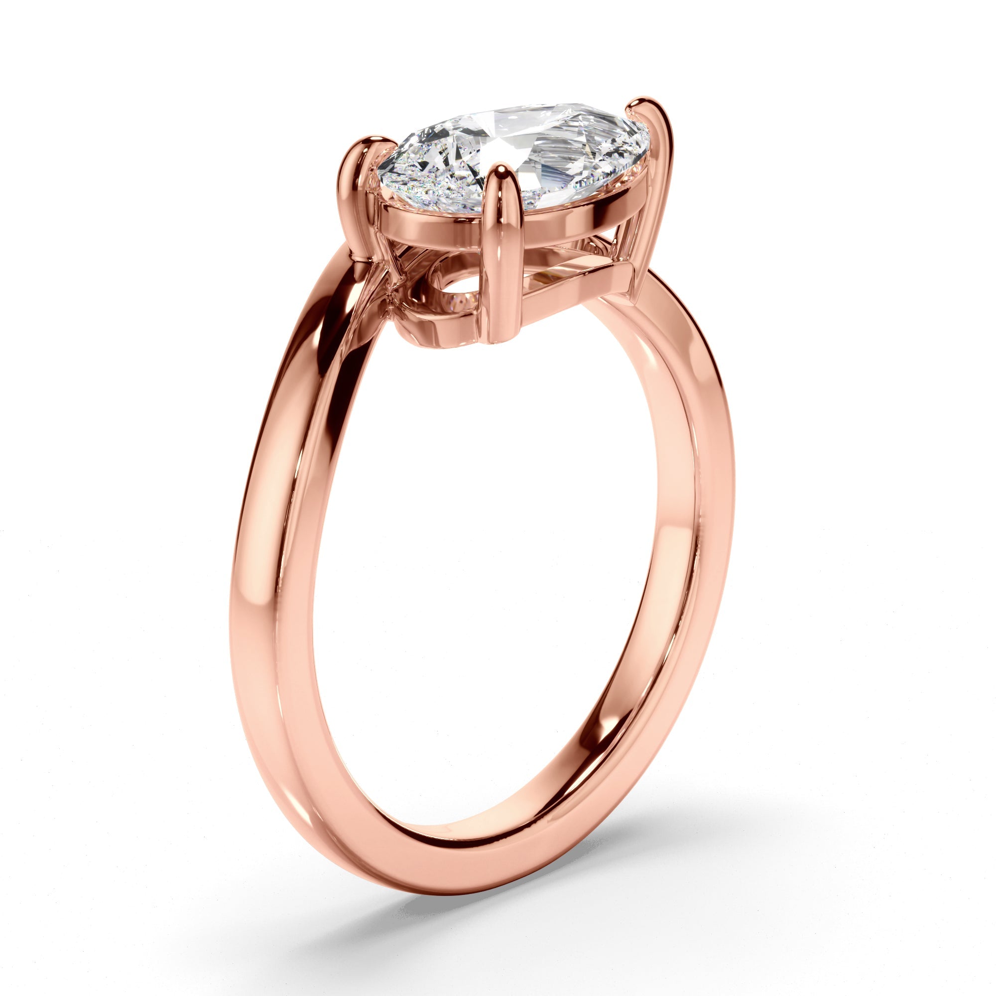 Pear Cut Diamond Wave Set Engagement Ring