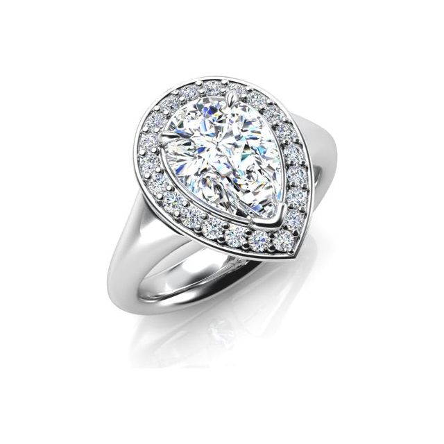 Platinum 2.31ct Pavé & Claw Halo Style Engagement Ring