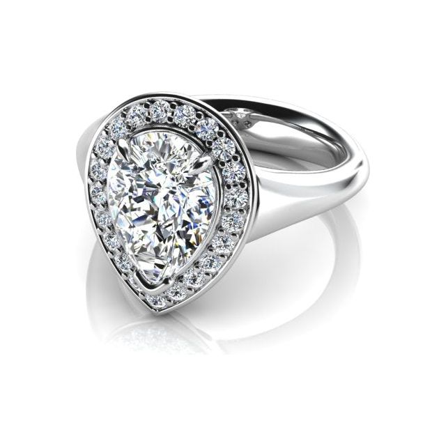 Platinum 2.31ct Pavé & Claw Halo Style Engagement Ring