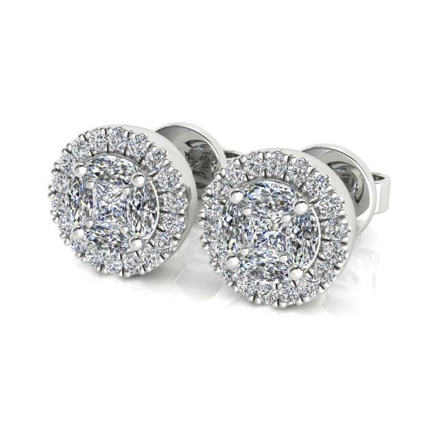 18ct White Gold 0.50ct Diamond-Set Stud Earrings