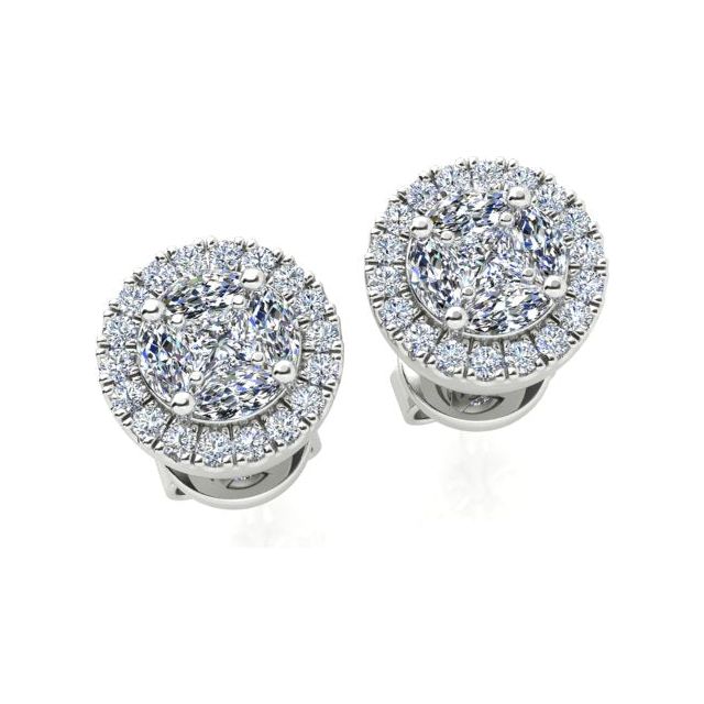 18ct White Gold 0.50ct Diamond-Set Stud Earrings