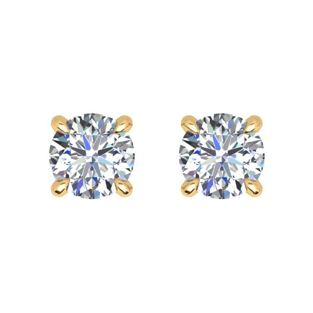 18ct Yellow Gold 0.40ct Round Brilliant Diamond Stud Earrings
