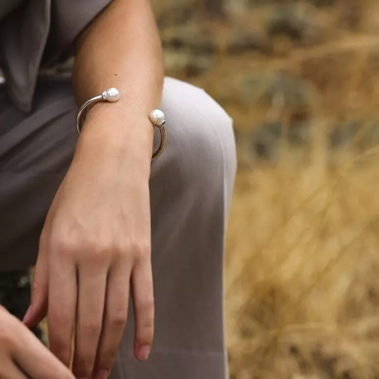 Kailis Sterling Silver Twin Pearl Cuff