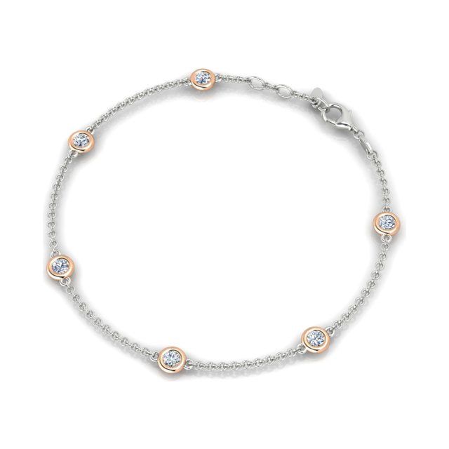 Diamond d'Amour Bracelet in 18ct White & Rose Gold
