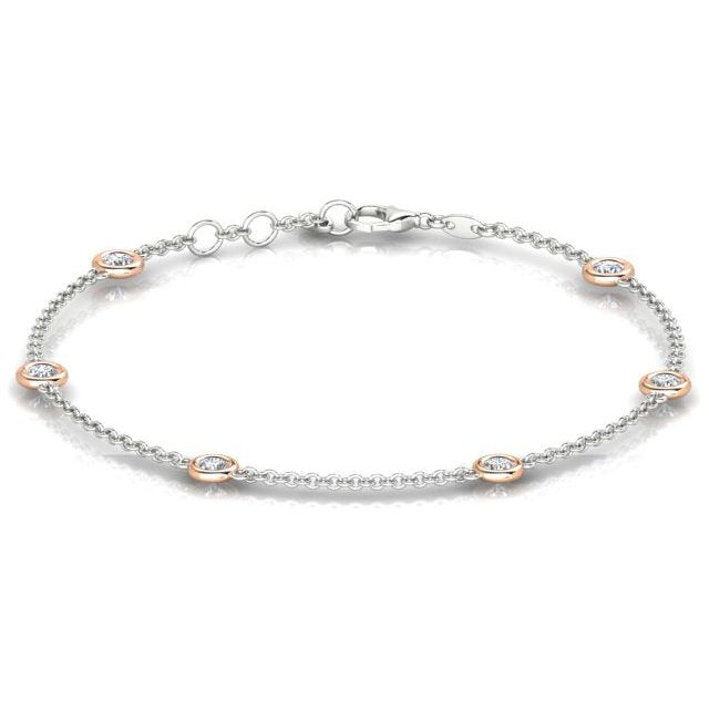 Diamond d'Amour Bracelet in 18ct White & Rose Gold