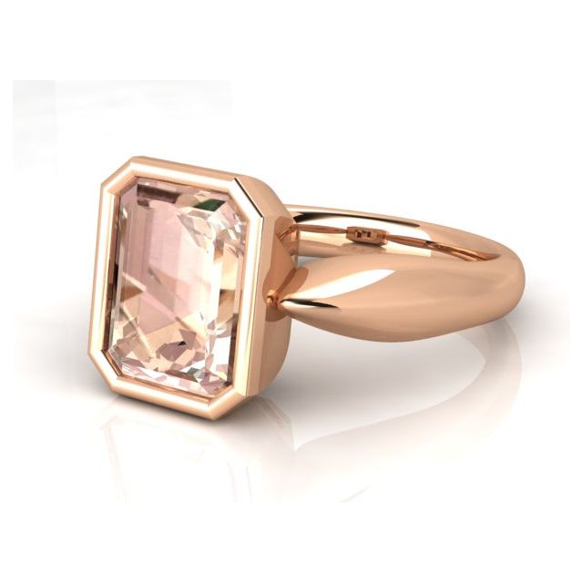 18ct Rose Gold 3.02ct Peach Morganite Dress Ring