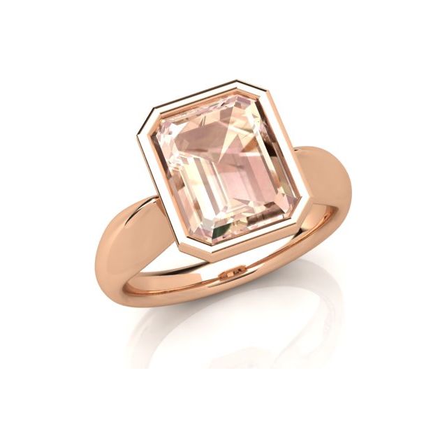 18ct Rose Gold 3.02ct Peach Morganite Dress Ring