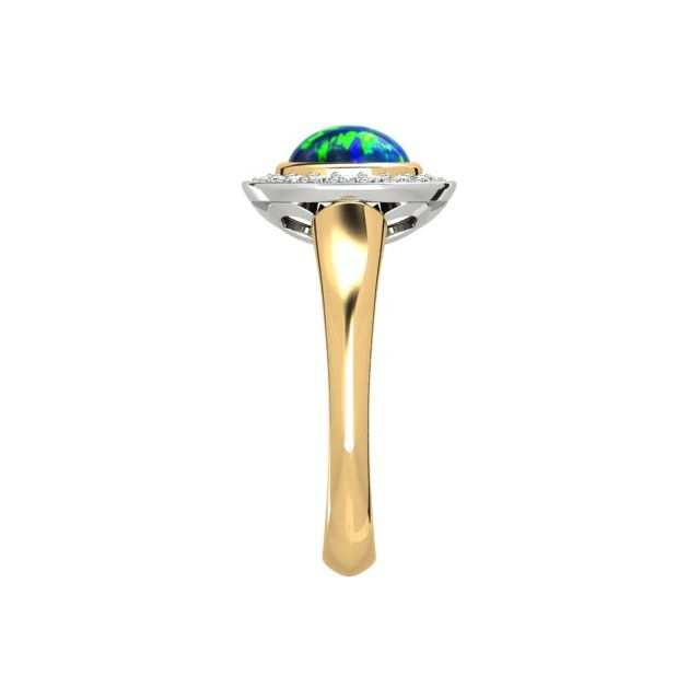 18ct Yellow & White Gold 1.06ct Opal & Diamond Dress Ring