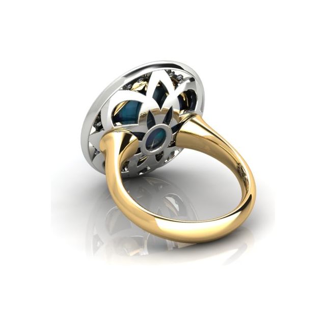 18ct Yellow & White Gold 8.25ct Opal & Diamond Dress Ring