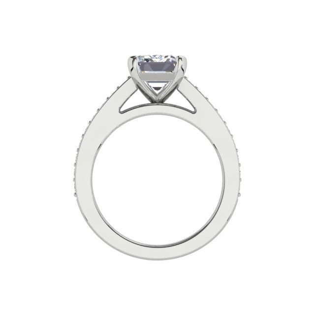 Platinum 1.77ct 4-Claw Emerald Diamond Engagement Ring