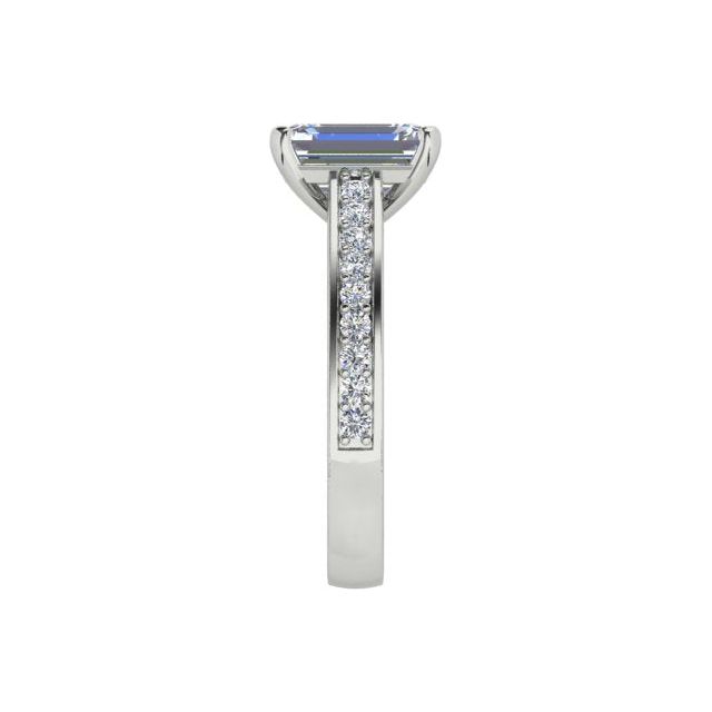 Platinum 1.77ct 4-Claw Emerald Diamond Engagement Ring