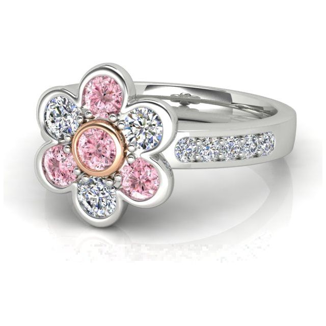 Platinum & 18ct Rose Gold 0.91ct Argyle Origin Pink Diamond Flower-Style Dress Ring