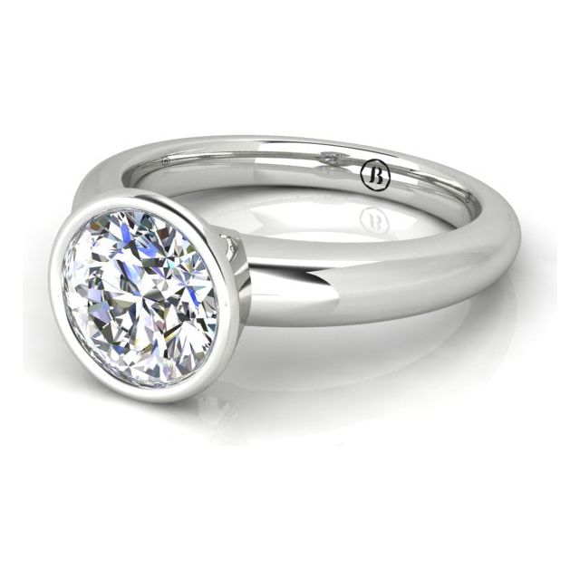 Platinum Bezel-Set 1.00ct Solitaire Diamond Engagement Ring
