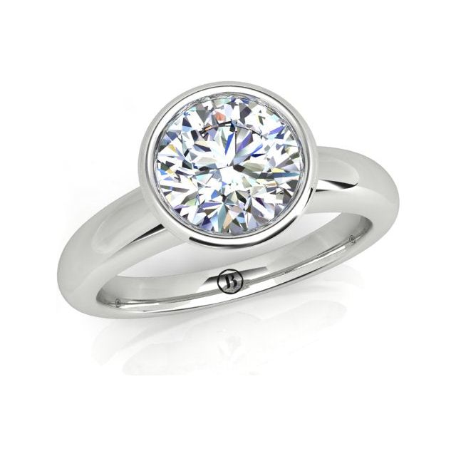 Platinum Bezel-Set 1.00ct Solitaire Diamond Engagement Ring