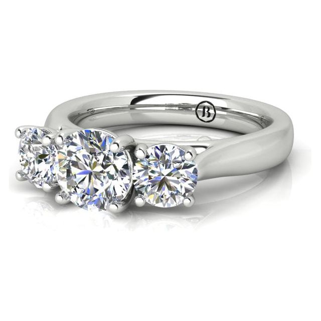 18ct White Gold 1.30ct 3-Stone Trilogy Diamond Engagement Ring