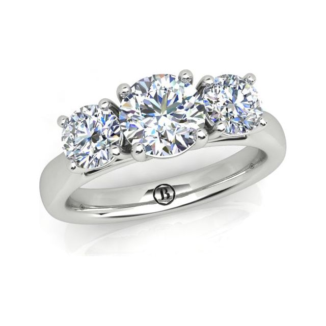 18ct White Gold 1.30ct 3-Stone Trilogy Diamond Engagement Ring