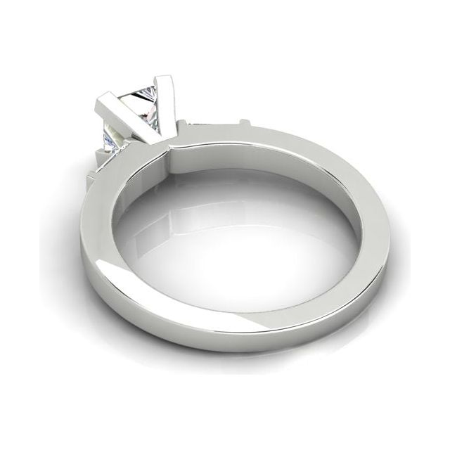 Platinum 0.98ct 4-Claw Princess Cut Diamond Engagement Ring