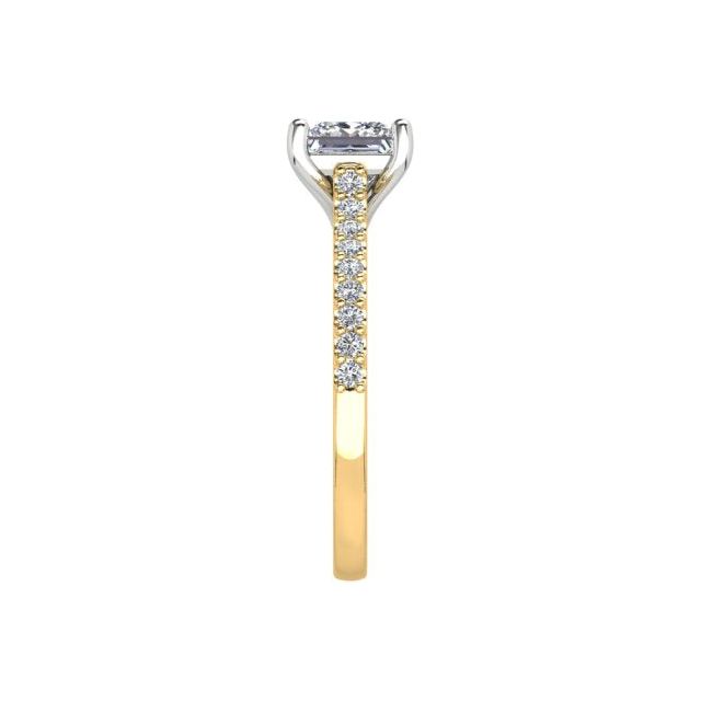18ct Yellow Gold & Platinum 1.19ct 4-Claw Princess Cut Diamond Engagement Ring