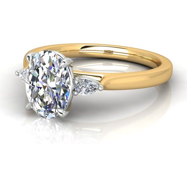 18ct Yellow Gold & Platinum 1.30ct 4-Claw Oval Diamond Engagement Ring