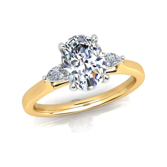 18ct Yellow Gold & Platinum 1.30ct 4-Claw Oval Diamond Engagement Ring