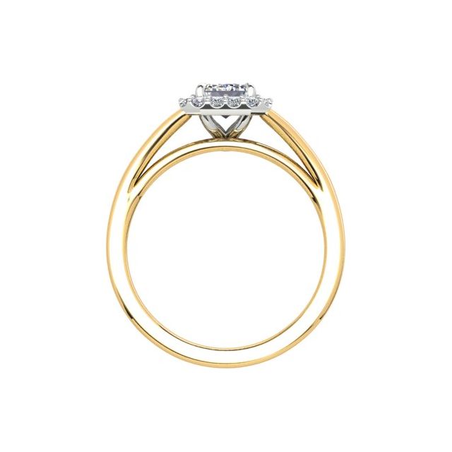 18ct Yellow Gold & Platinum 1.18ct Diamond Halo-Style Dress Ring