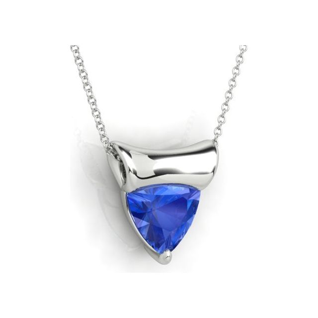 18ct White Gold 2.61ct Solitaire Tanzanite Slider Pendant