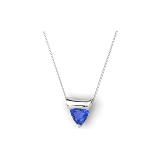 18ct White Gold 2.61ct Solitaire Tanzanite Slider Pendant