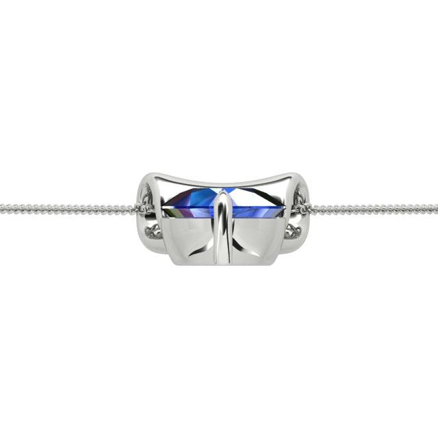 18ct White Gold 2.61ct Solitaire Tanzanite Slider Pendant