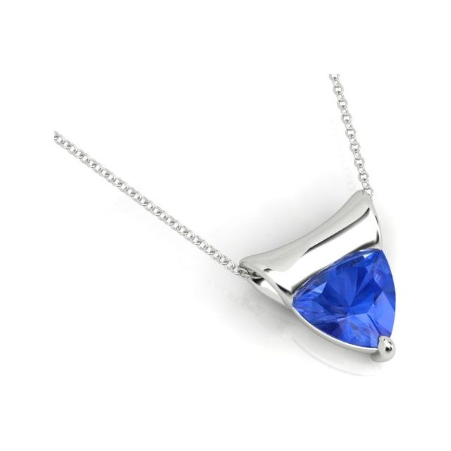 18ct White Gold 2.61ct Solitaire Tanzanite Slider Pendant
