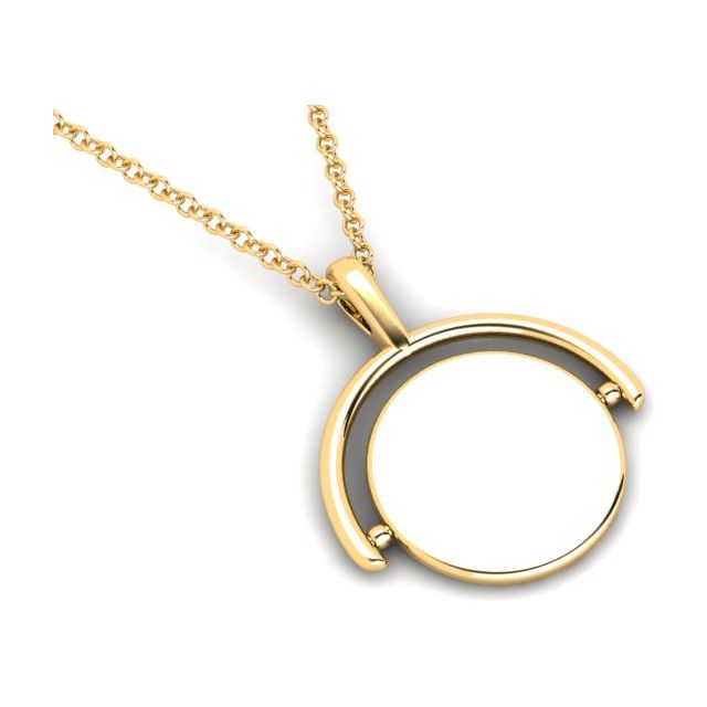 18ct Yellow Gold Small Signet Rotating Disc Pendant