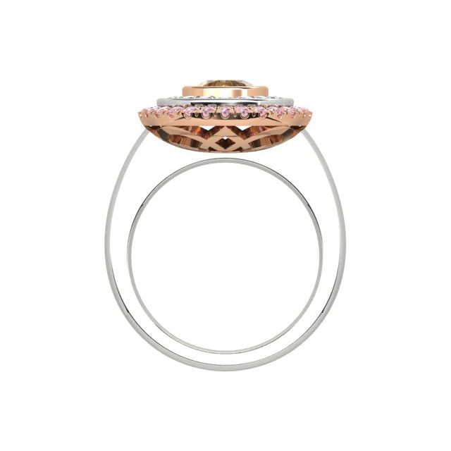 18ct White & Rose Gold 1.79ct Argyle Origin Diamond Double-Halo Dress Ring