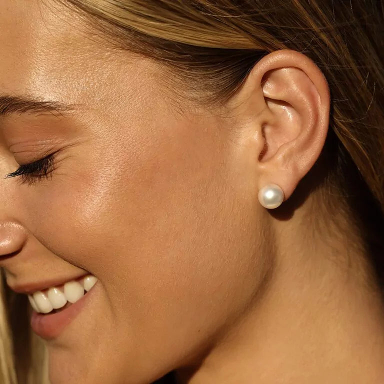 Kailis Round Pearl Studs, 18ct Yellow Gold